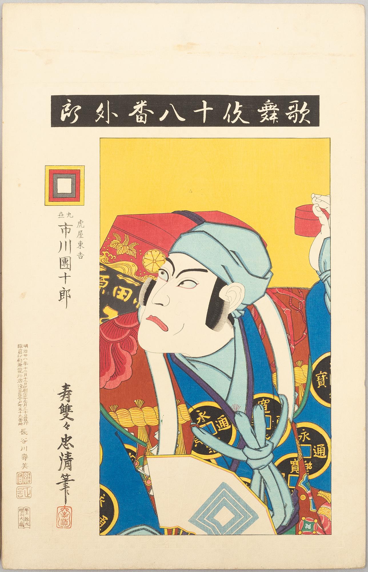 Torii Kiyosada, kabukiskådelspelaren Ichikawa Danjuro IX i olika roller.