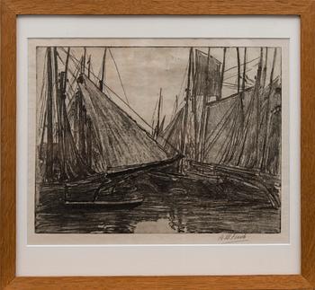 ALFRED WILLIAM FINCH, etsning, signerad.