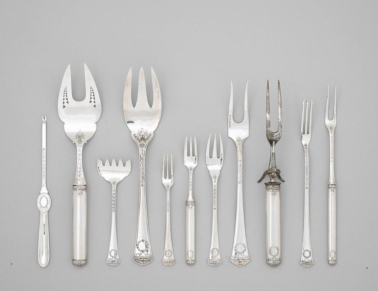 A Swedish 20th century silver 255 piece table-cutlery, mark of WA Bolin, Stockholm 1937. Model Empire I.