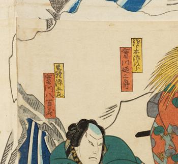 Utagawa Kunikazu (active 1849-1867) and Ichiyôtei Yoshitaki (1841-1899), 'Keisei Koi no Sekifuda'.