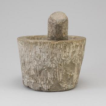 A LIMESTONE MORTAR, 18th century.