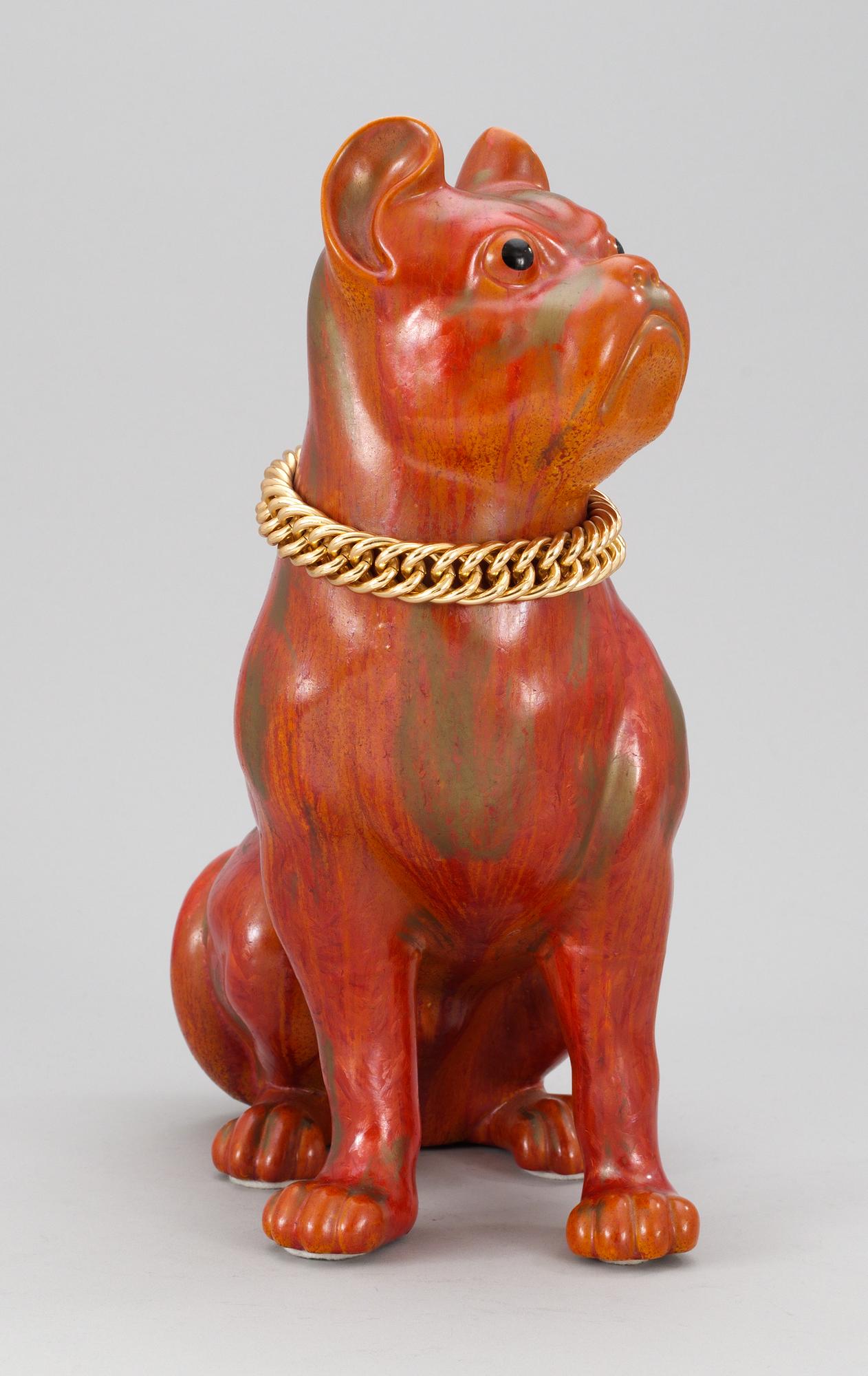 A Piero Fornasetti "Carlino" porcelain dog, Milan, Italy, 1950's.