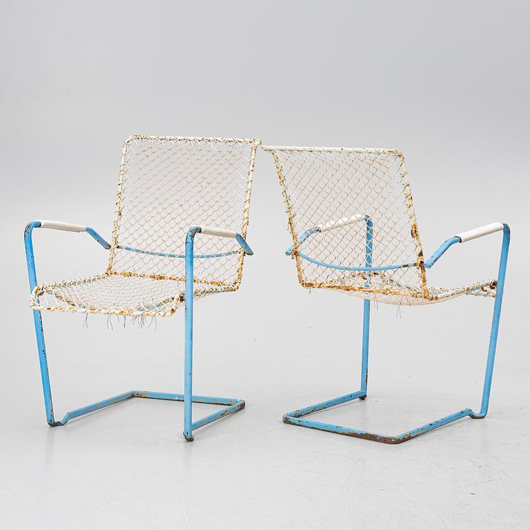 A set of garden furniture, model P-40 and P-50, Grythyttan, Sweden, late 1950's.