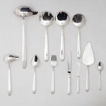 Sigvard Bernadotte, mat- och kaffeservis, 185 delar, "Millennium-line Marianne", Christineholm, Fyrklövern.