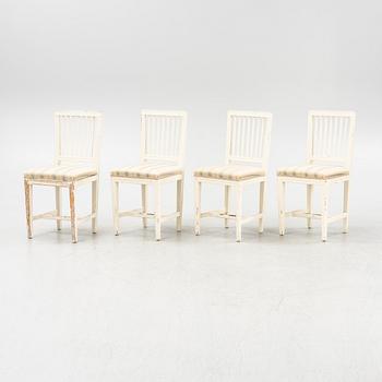 Four Gustavian chairs, beginning of the 19th century.