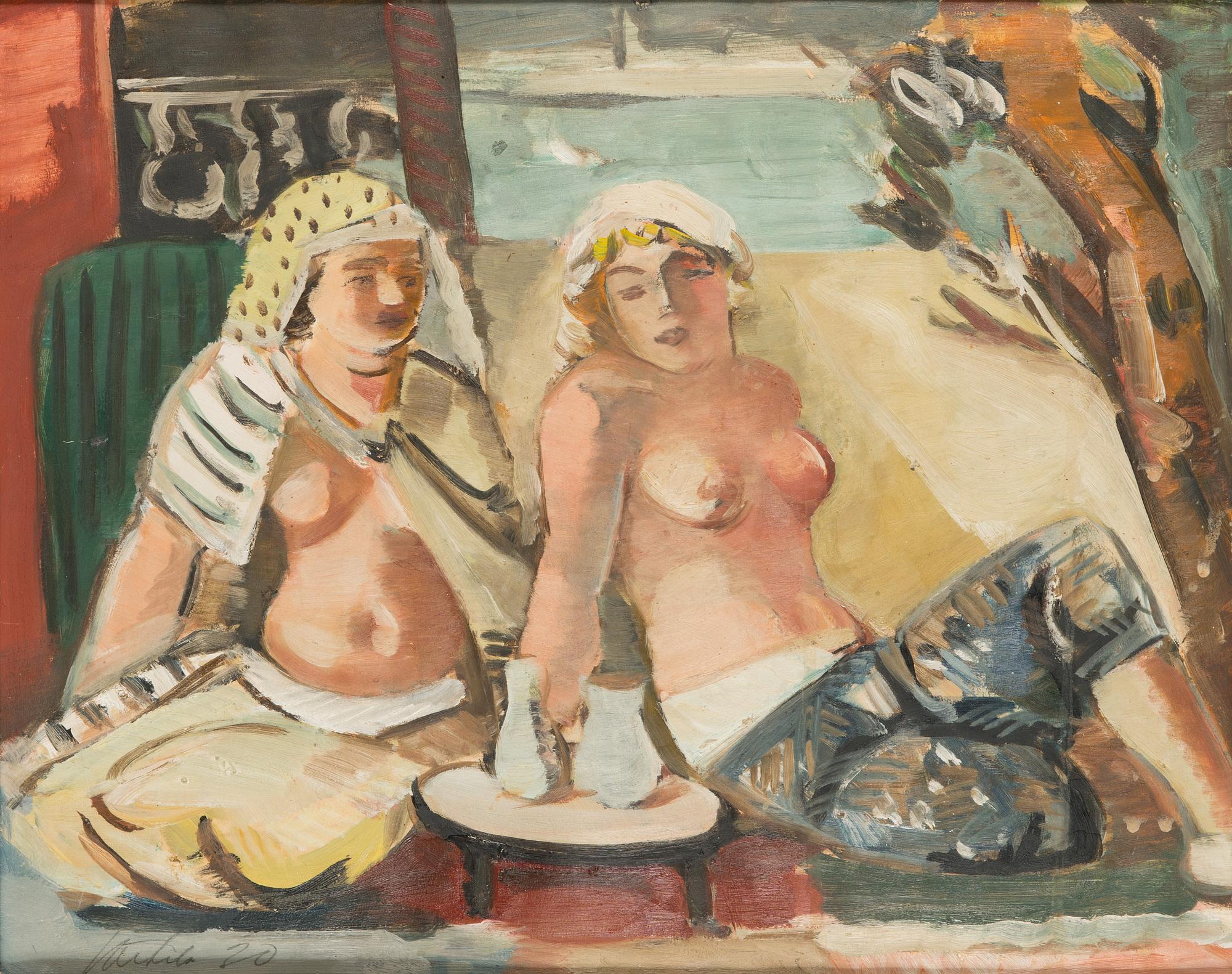 Atte Laitila, olja på papper lagd på pannå, signerad och daterad -20.