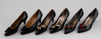 DAMSKOR, 3 par, Charles Jourdan och Bruno Magli.