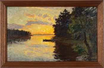 Gottfrid Kallstenius, Sunset over Djupsundet.