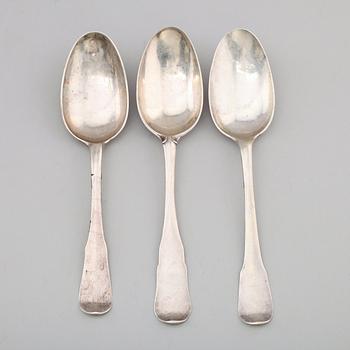 MATSKEDAR, 3 st, silver, svenska stämplar, 1700-tal. Vikt ca 151 gram.