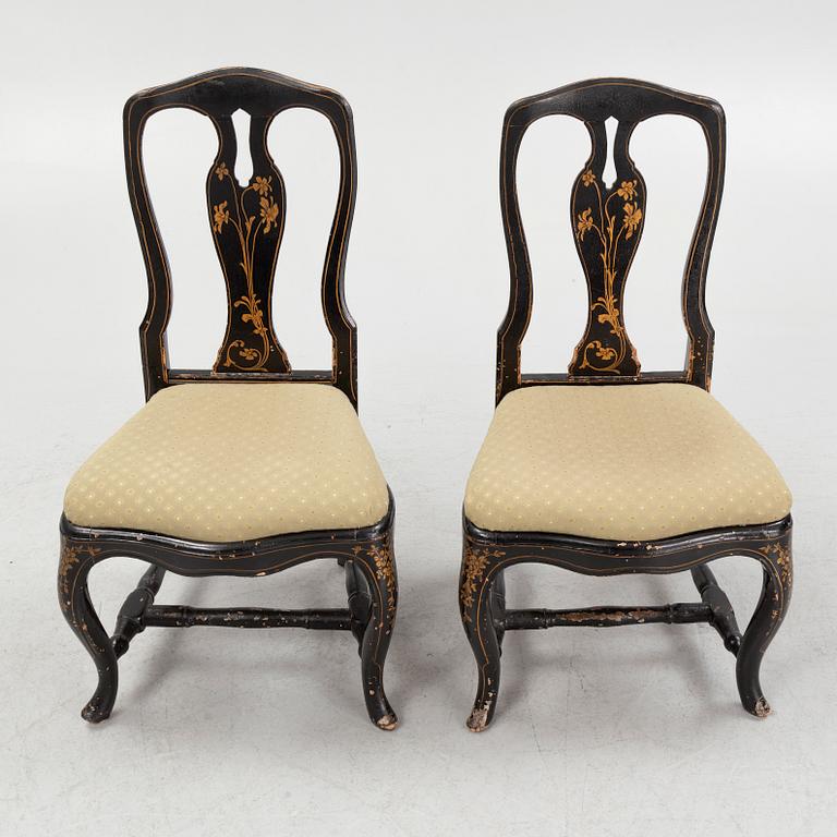 Stolar, ett par, rokoko, 1700-talets andra hälft.