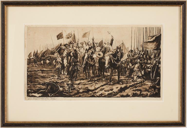 OKÄND KONSTNÄR, tucshlavering, 1700/1800-tal.