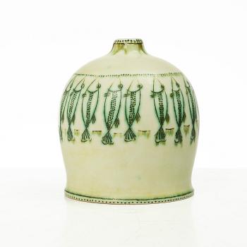 Anders Bruno Liljefors, a stoneware vase, Gustavsbergs Studio, Sweden, ca 1950.