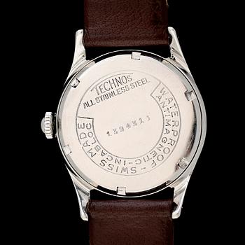 ARMBANDSUR, stål, Technos, 1900-talets mitt.