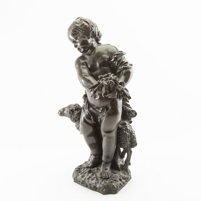 Unknown artist 19th/20th century, sculpture Putto with sheep.