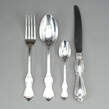 BESTICKSERVIS, 48 delar, "Olga", silver, GAB, Stockholm, bla 1979. Vikt ca 1183g.