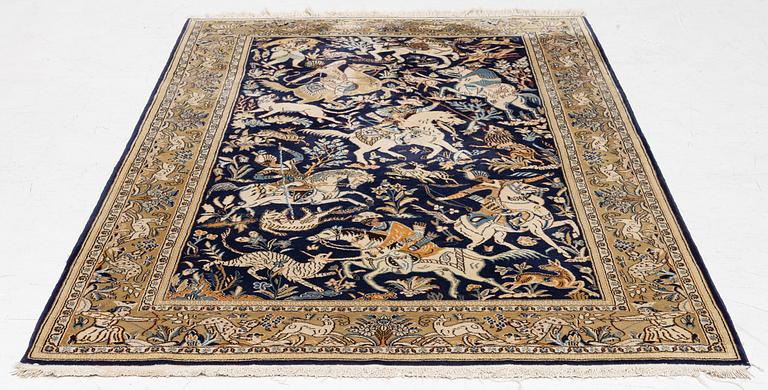 Rug, Tabriz, figural, approximately 230 x 140 cm.