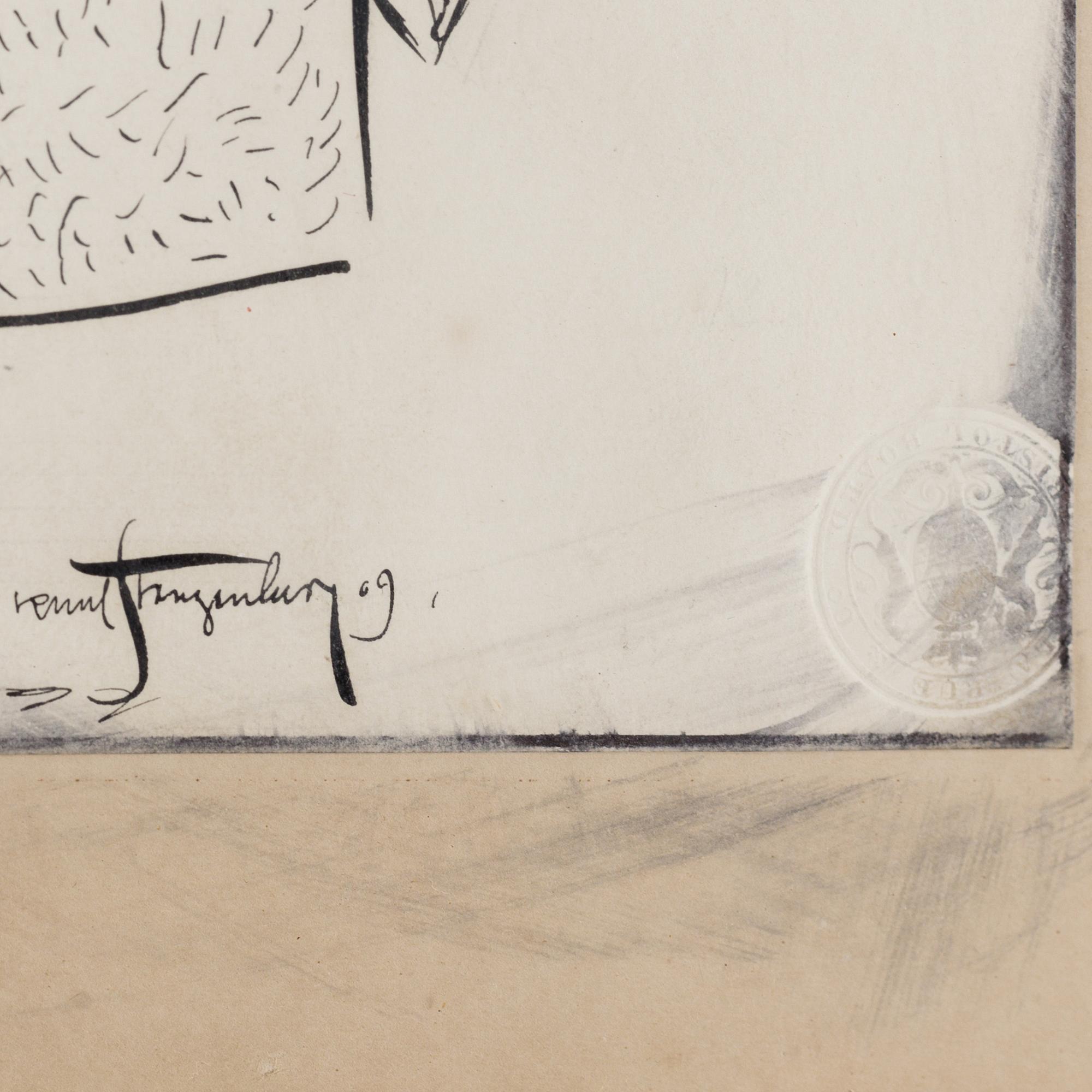 KNUT STANGENBERG, Tuschteckning, signerad och daterad -09.