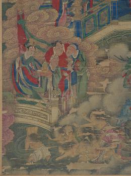 A large painting by anonymous artist, Qing dynasty, 18/19th century.