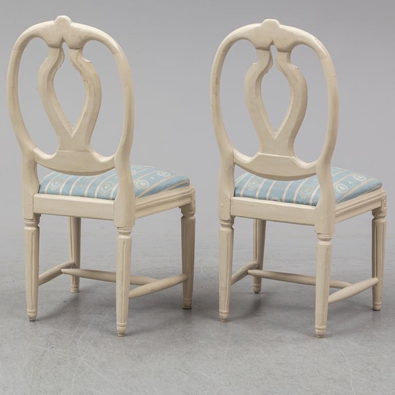 A pair of gustavian chairs, late 18th century.