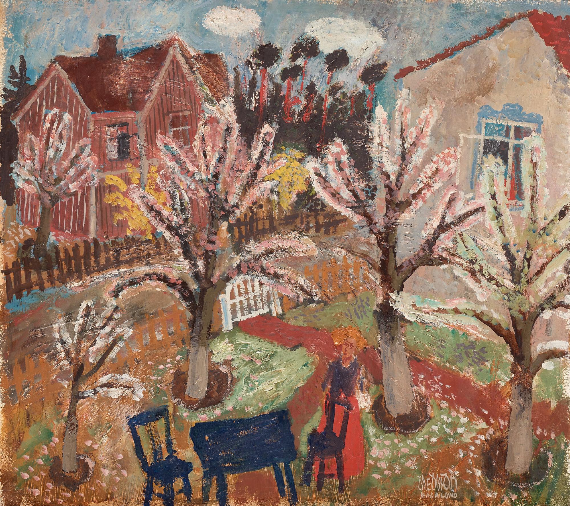 Olle Olsson-Hagalund, Blommande fruktträd.