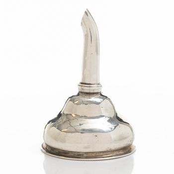 An Irish silver wine funnel, mark of John Lloyd, Dublin circa 1780.