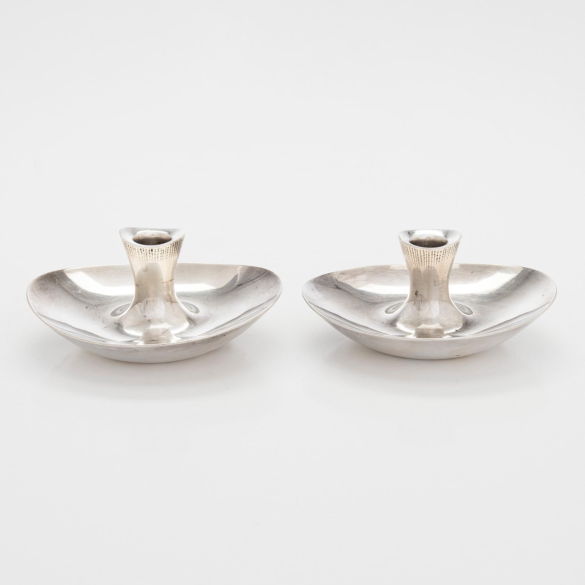 Tapio Wirkkala, A pair of silver candlesticks, Helsinki 1956.