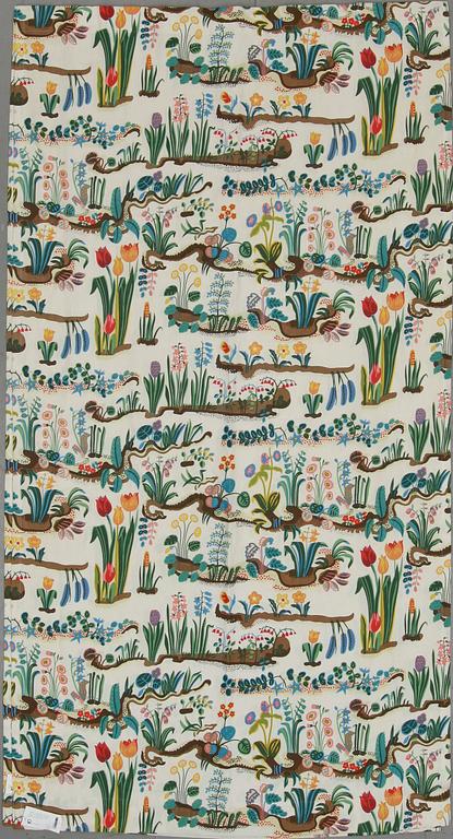 GARDINLÄNGDER, ett par, "Primavera", Josef Frank, Svenskt Tenn.