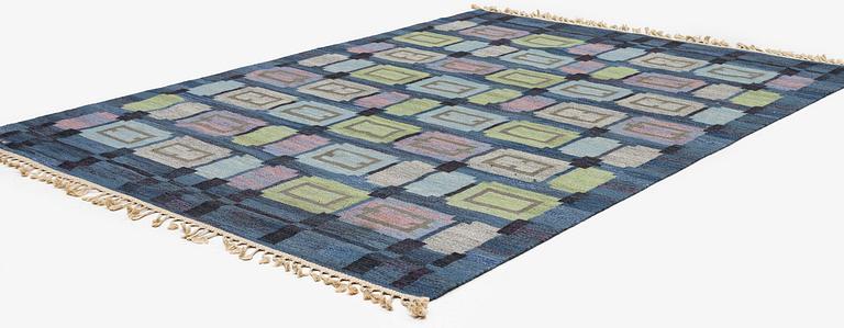 Judith Johansson, a carpet, 'Spise hall', flat weave, c. 283 x 199 cm, signed JJ.