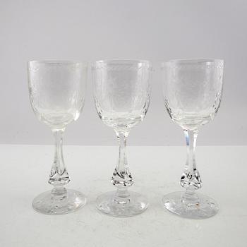 Fritz Kallenberg wine glasses, 8 pcs "Mac Guirlang", Kosta, mid-20th century.
