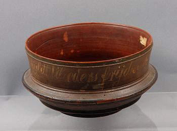 SKÅL, trä, allmoge, Norge, märkt 1869.