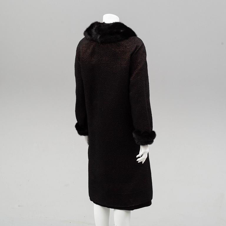 CHRISTIAN DIOR, a set of coat and dress from the 1960s.