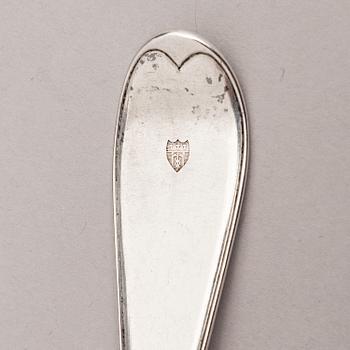 A set of four 18th-Century silver dinner forks, mark of Mikael Nyberg, Stockholm 1790-92.