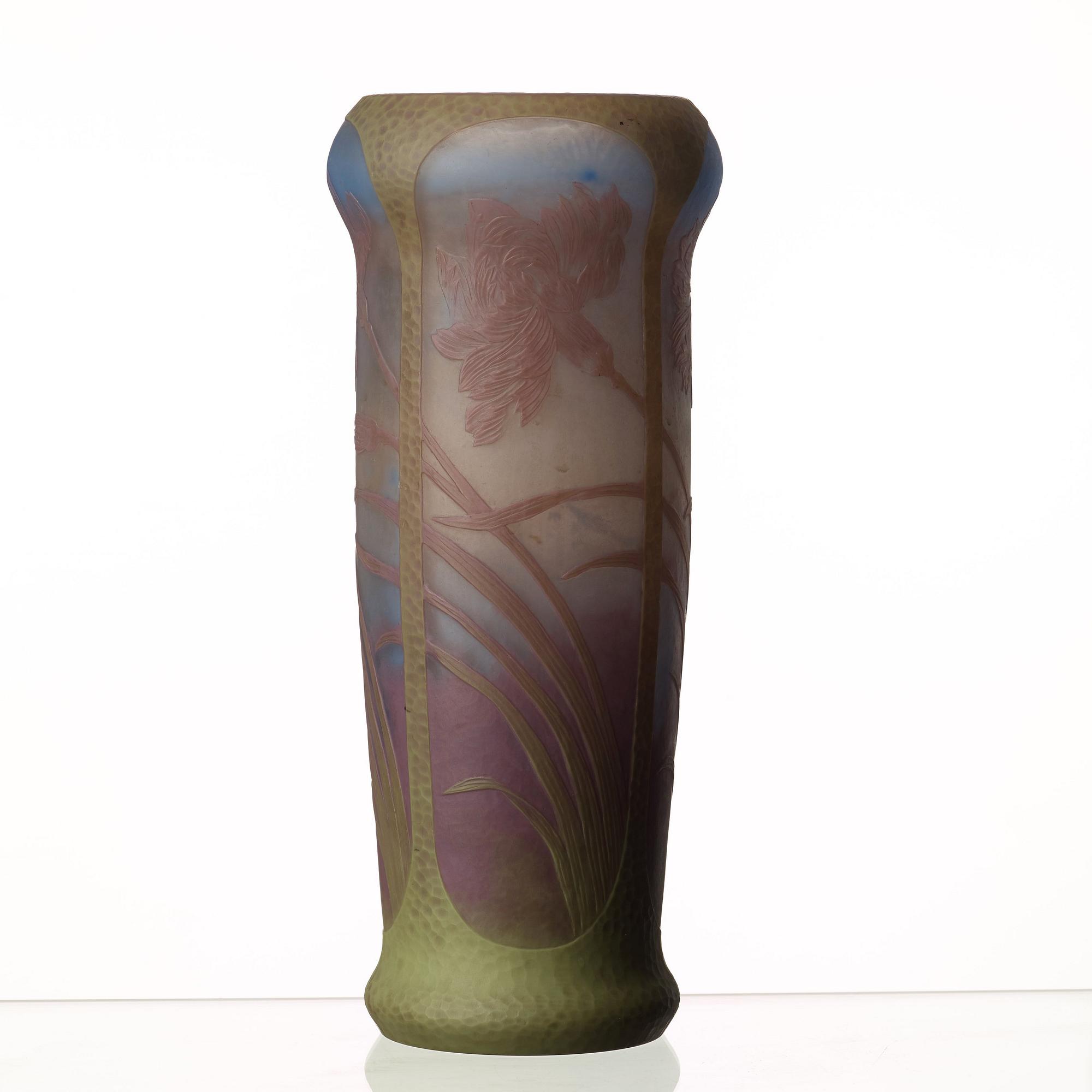 Axel Enoch Boman, An Axel Enoch Boman Art Nouveau cameo glass vase, Reijmyre, Sweden 1909.