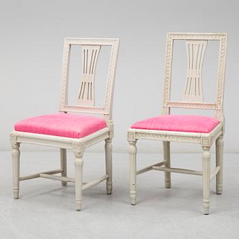 FIVE CHAIRS, gustavian and gustavian style, early 19th and 20th century.