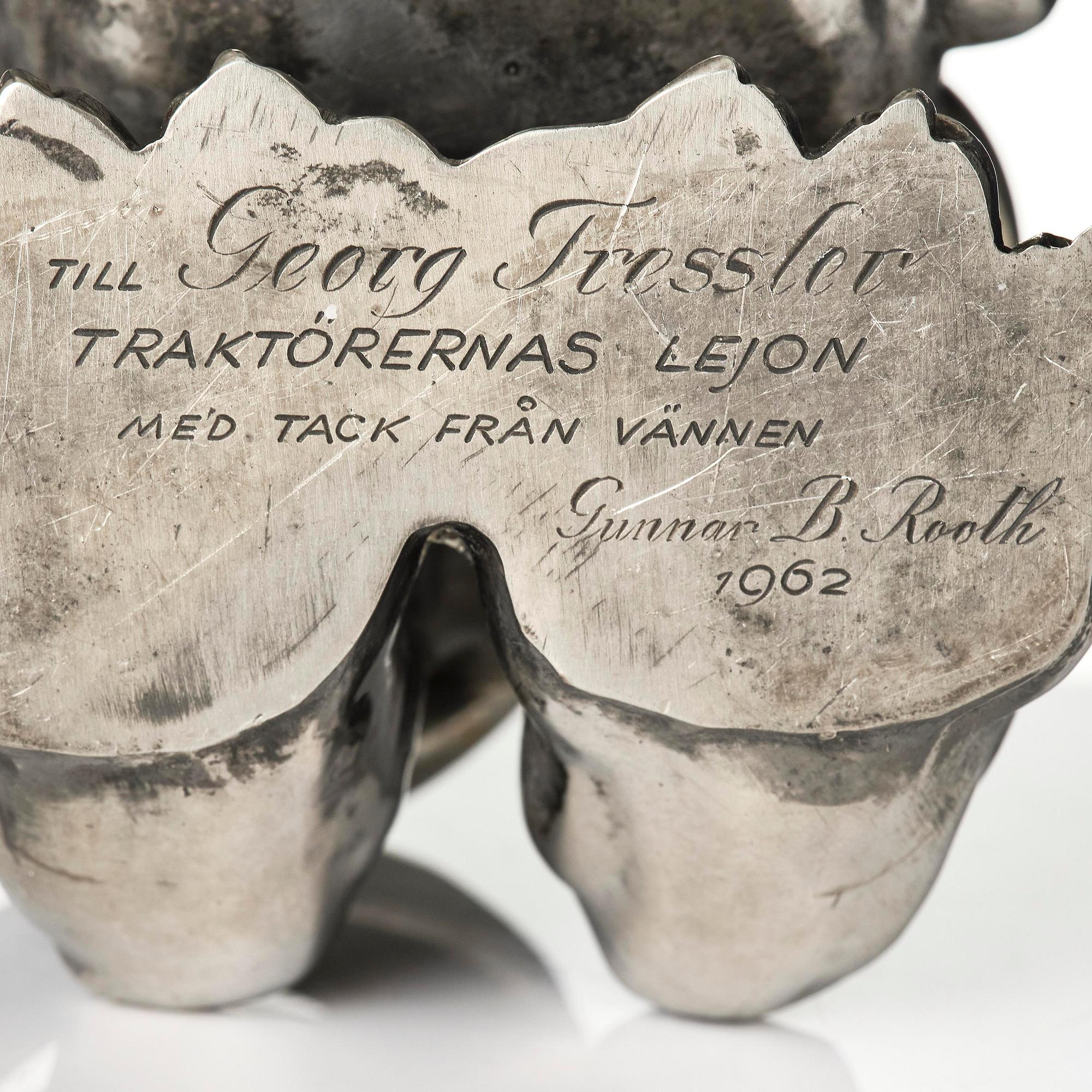 Anna Petrus, a pewter sculpture of a lion, Firma Svenskt Tenn, Stockholm, 1960.