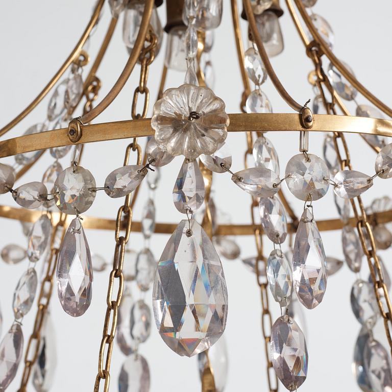 A Gustavian late 18th century eight-light chandelier.