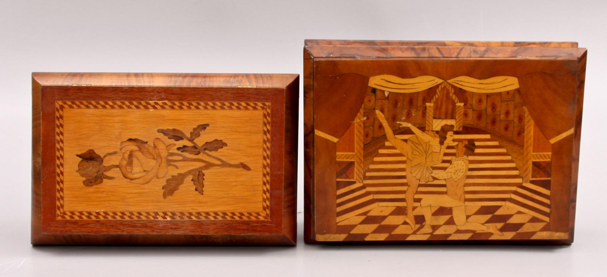 TRÄASKAR, 2 st, art deco-stil, 1900-talets första hälft.