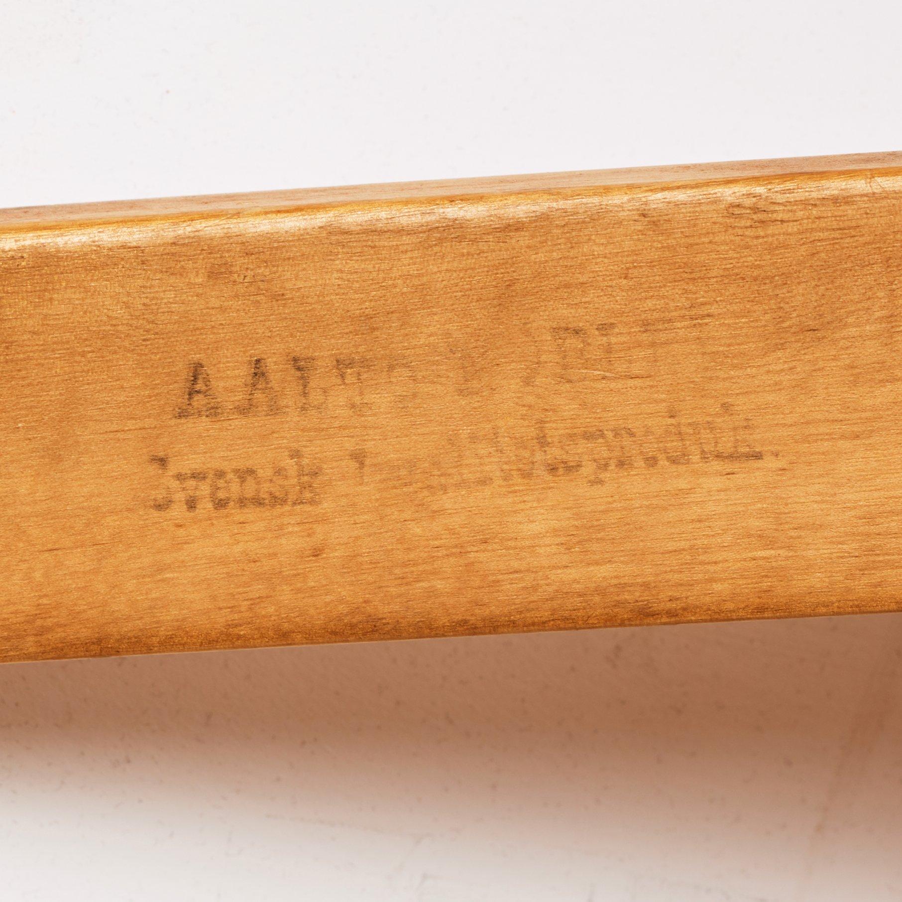 Alvar Aalto, a model nr 31 birch armchair, executed on license by Aalto Design Hedemora, Sweden 1945-54.