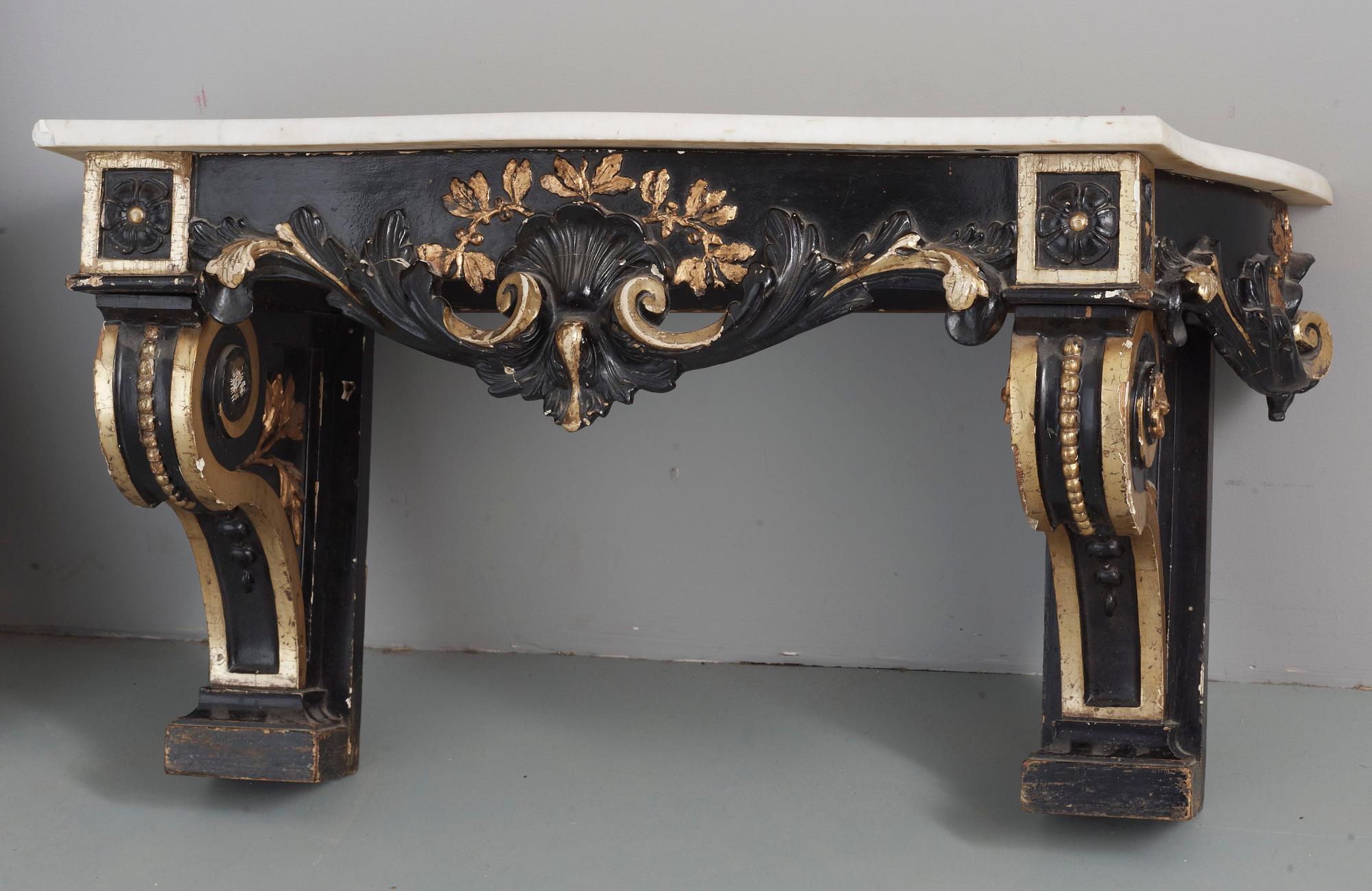 GOLVSPEGEL MED KONSOLBORD, Ny Louis XVI, sent 1800-tal.