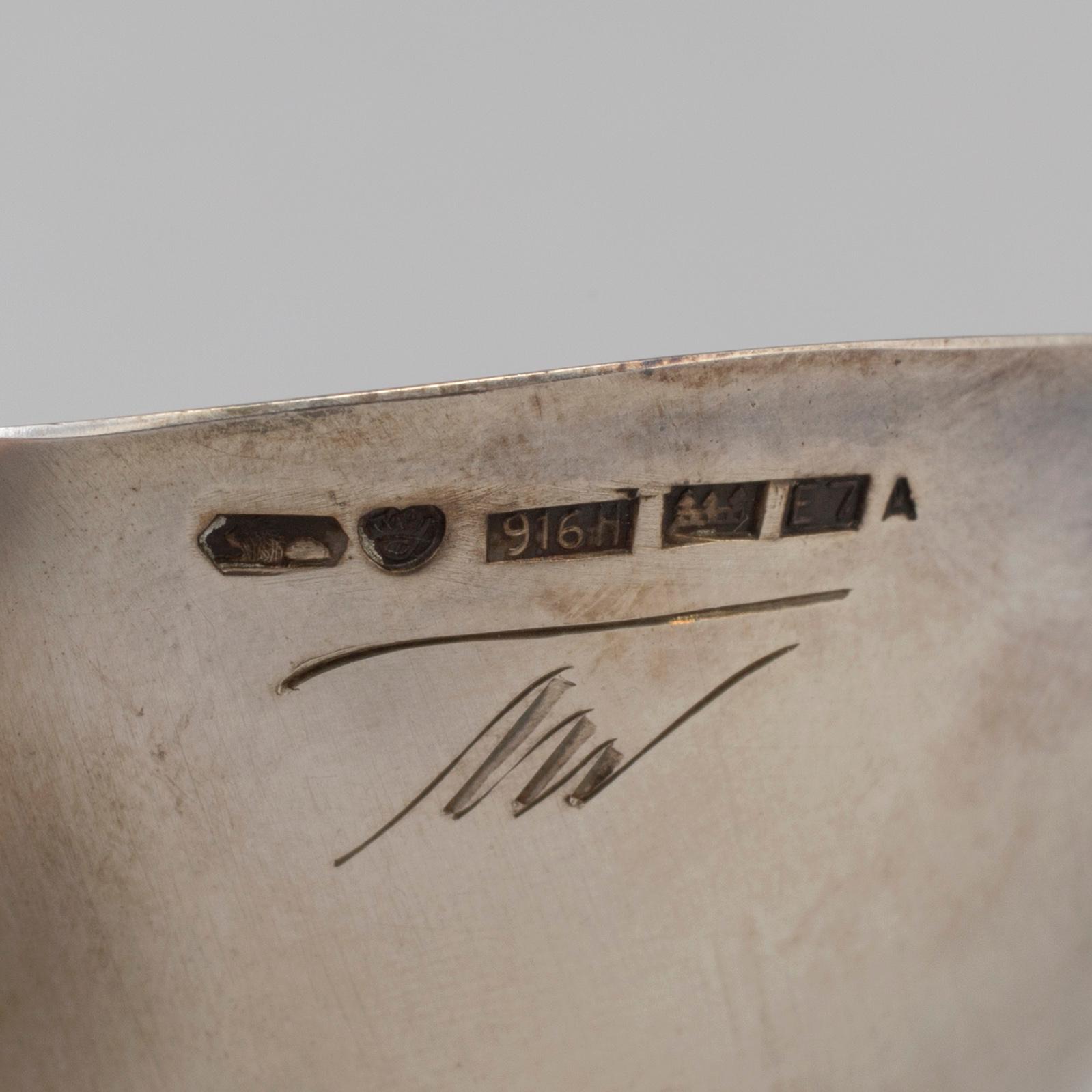 TAPIO WIRKKALA, skål, silver, Kultakeskus OY, Hämeenlinna, Finland, 1958.