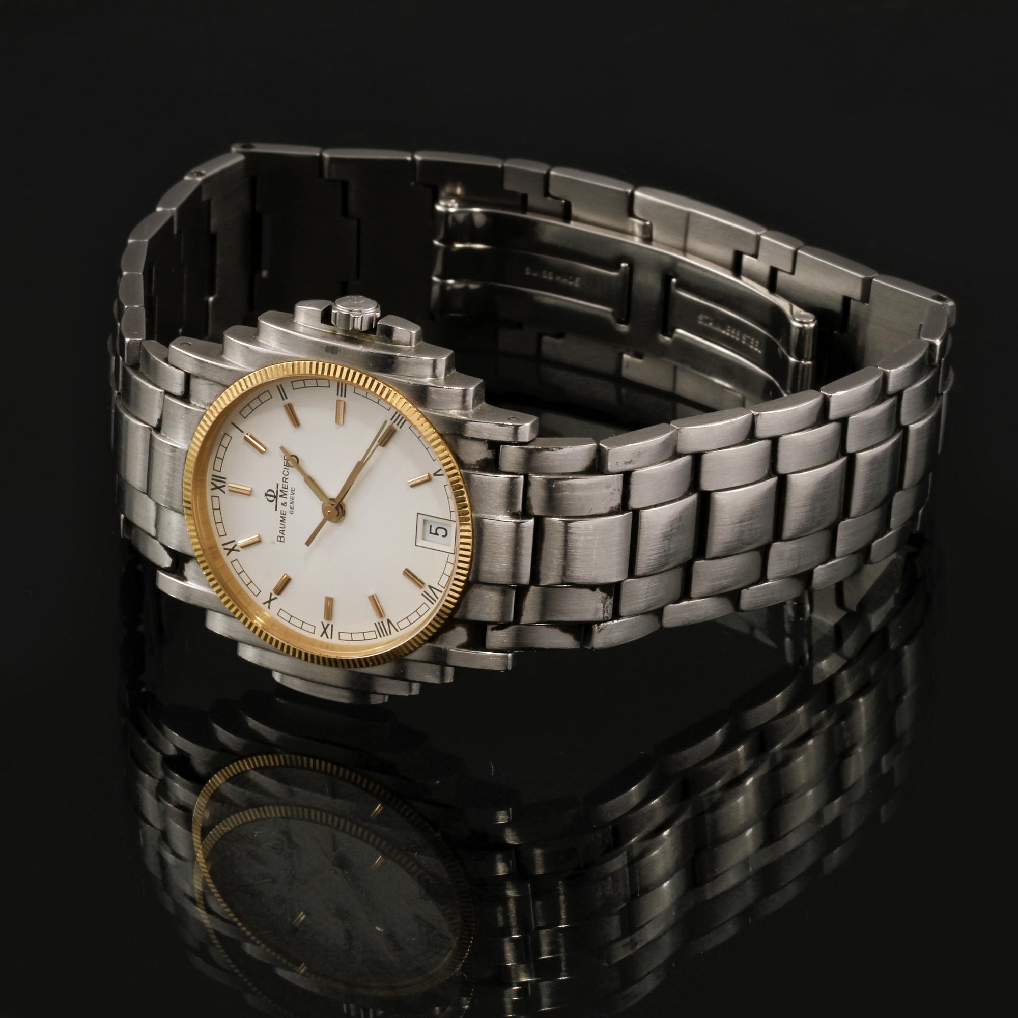 ARMBANDSUR, stål,  Baume & Mercier, 1900-talets slut.