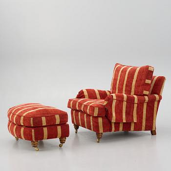 Howard armchair with footstool, Duresta,.