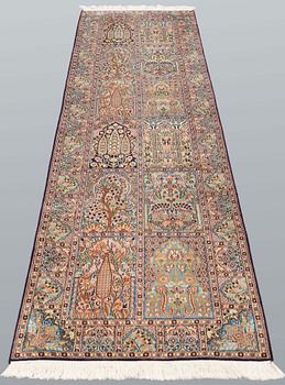 A runner, Oriental silk Kashmir, ca 260 x 80 cm.