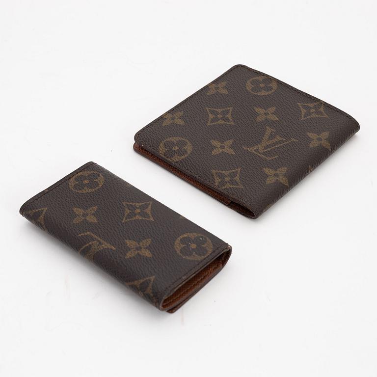 Louis Vuitton, a monogram canvas wallet and a key holder.