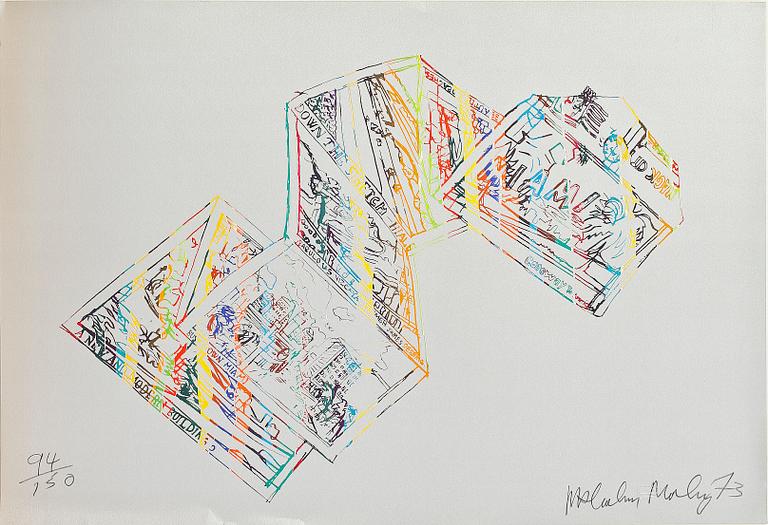 MALCOLM MORELY, färglitografier, 5 st, sign o numr 94/150. Portfolio nr 94, Shorewood Atelier.