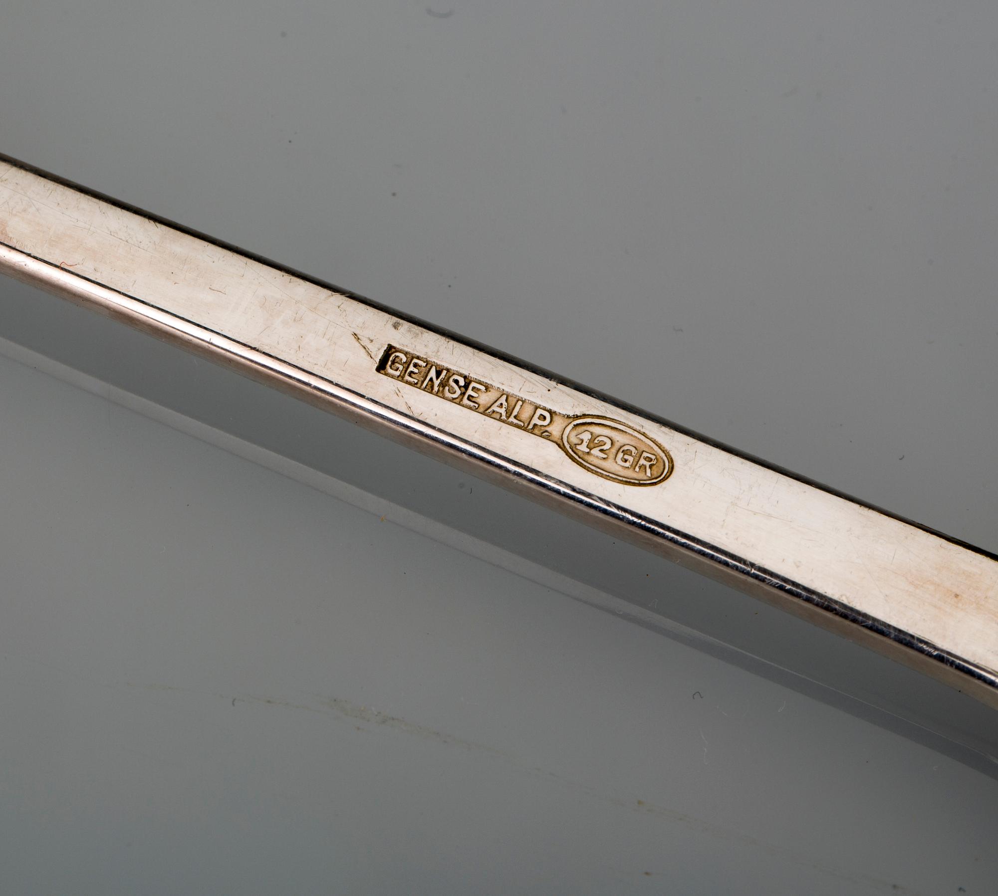 SKALDJURSBESTICK, 12 st, nysilver, Gense.