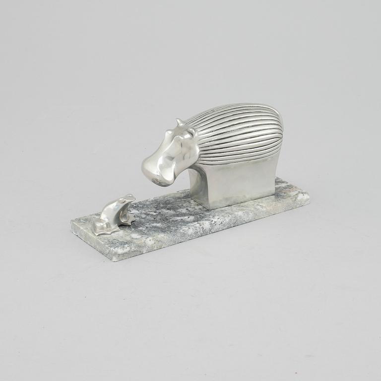 GUNNAR CYRÉN, metal, two sculptures, signed.