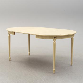 A set of six chairs and a dining table, gustavian style, late 20th century.