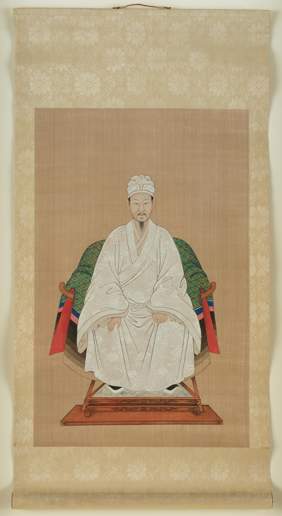 A pair of Thai ancestors portraits, around 1900.