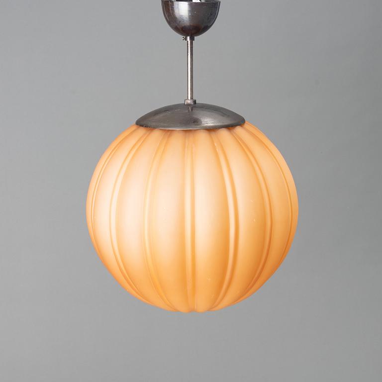 Harald Notini, an imposing ceiling lamp, Arvid Böhlmarks Lampfabrik, Stockholm, 1930s.
